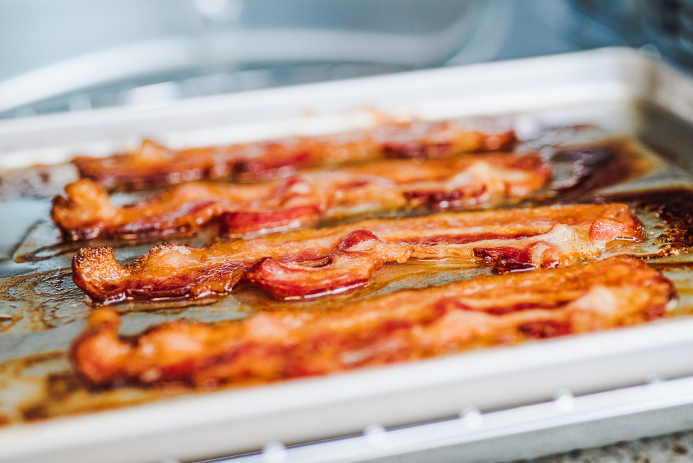 What is bacon inhow toaster oven?